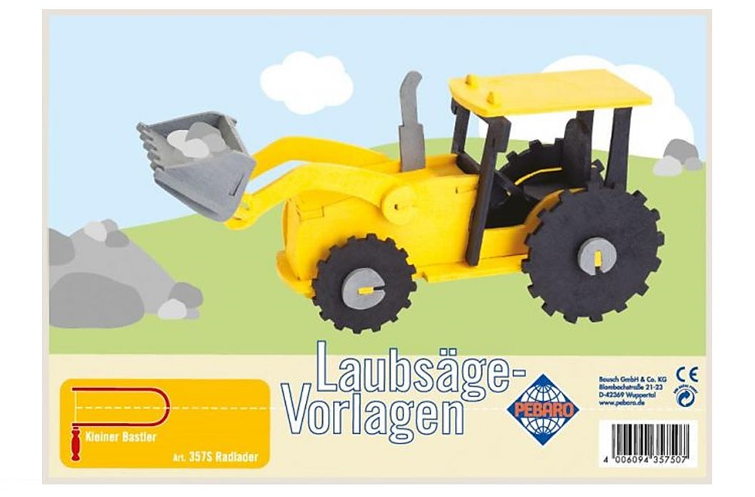 Laubsägevorlage Pebaro Radlader 357S zum Basteln